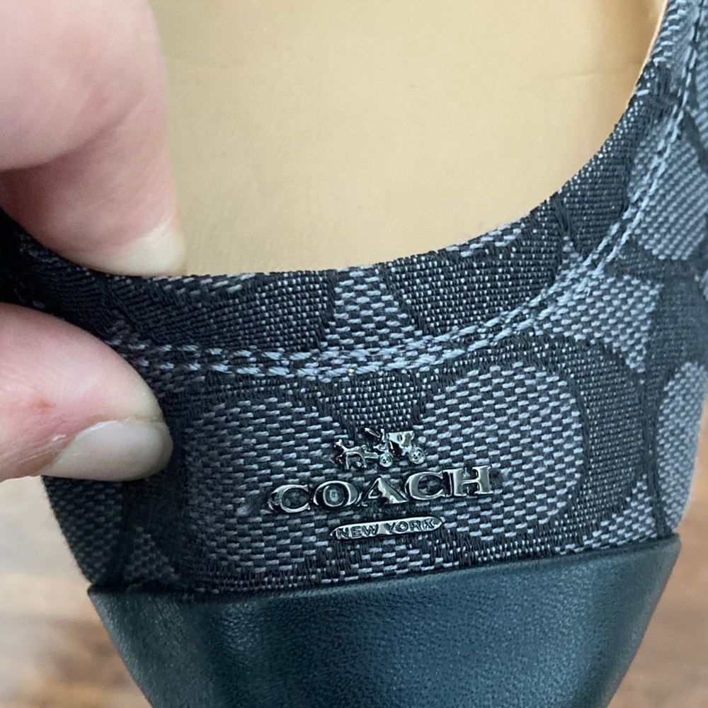Coach Women's Black and Gray Patterned Flats Sz 9.5 - Picture 5 of 7